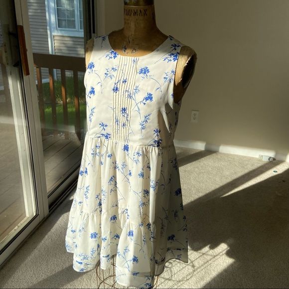 NWOT Lucky Brand Pomegranate Crepe Tiered Midi Dress - Picture 12 of 13